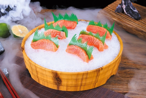 Khay chống trượt phục vụ kiểu Nhật có khay nước để decor sushi và các món khác