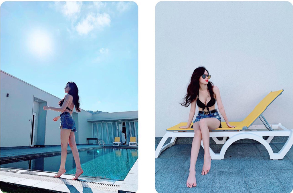 Ghế tắm nắng, ghế hồ bơi, ghế bãi biển tại resort được hotgirl Midu ưa thích