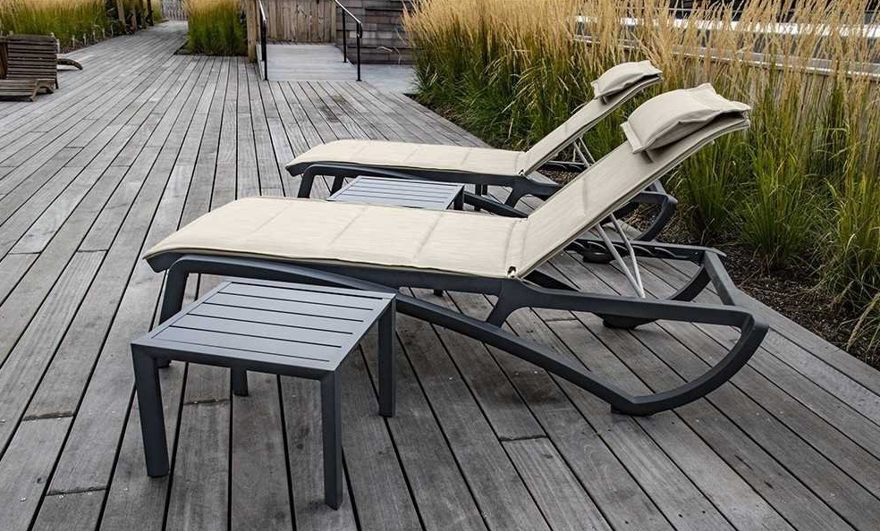 Ghế hồ bơi, ghế tắm nắng, ghế bãi biển Sunset nhựa chuyên dụng cỏ úa phong cách vintage