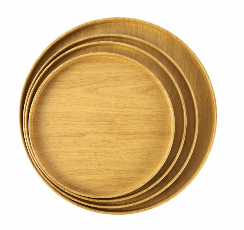 khay nhựa vân gỗ dàng cho cơm bento, khay kiểu Nhật vân gỗ